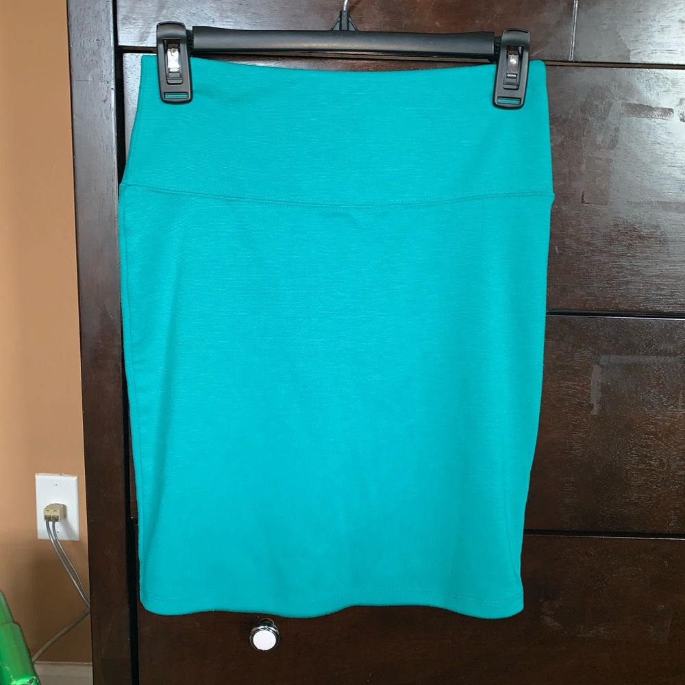 Turquoise pencil skirt